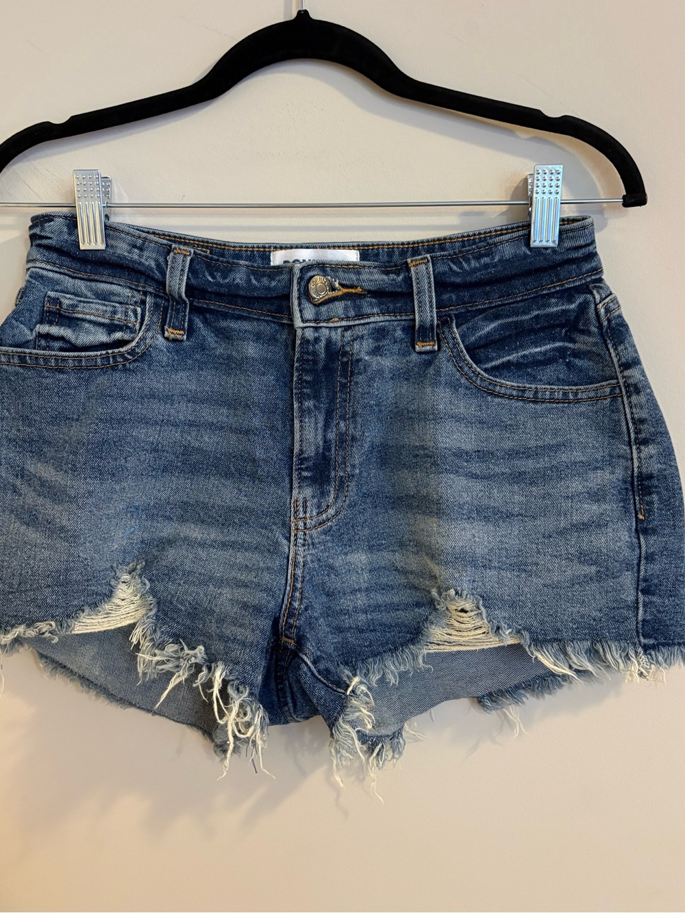 Women’s Levi's Medium Blue Distressed Jean Shorts, Size 8